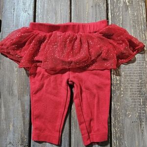 💝💝2/10💝💝Carter's Red Ruffled Skirt Leggings
